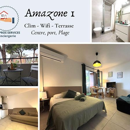 L'Amazone Studio Plein Centre Plages A 2Min Clim Wifi Sur Le Port - Top Prosconciergerie- La Grande Motte Luaran gambar
